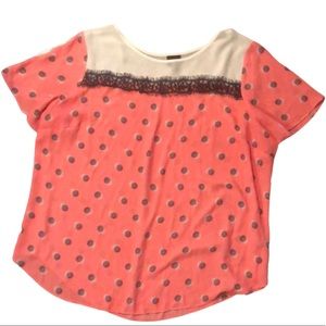 Worthington Woman Lace Trimmed Blouse Work Church